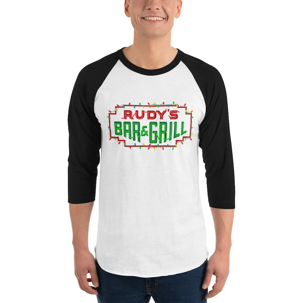 Christmas Neon Sign 3/4 sleeve raglan