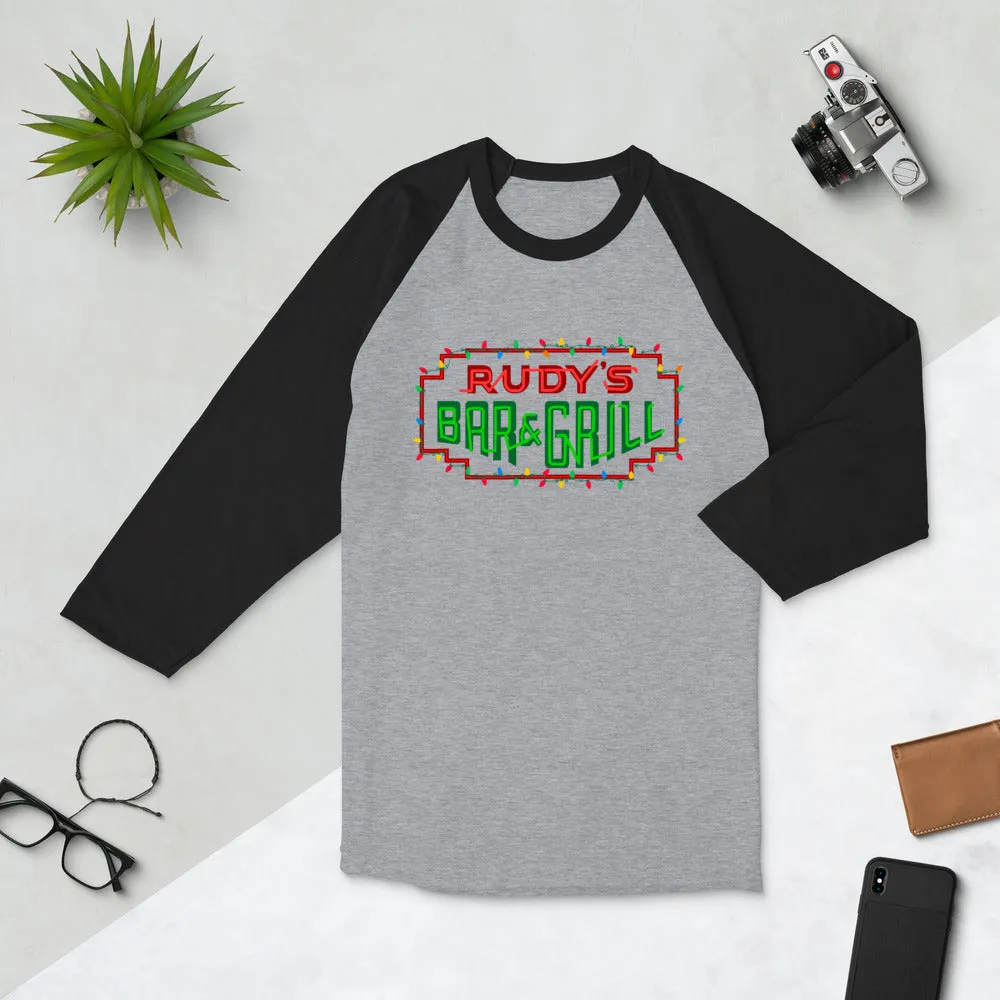 Christmas Neon Sign 3/4 sleeve raglan