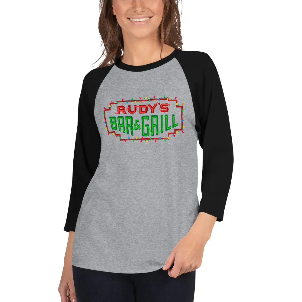 Christmas Neon Sign 3/4 sleeve raglan