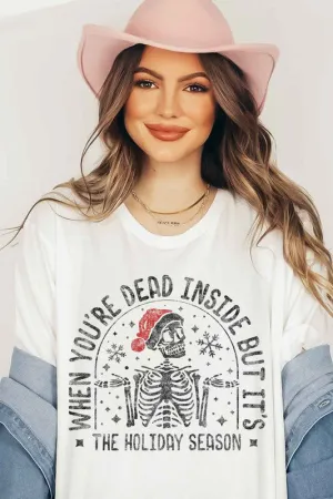 CHRISTMAS SKELETON GRAPHIC TEE / T-SHIRT