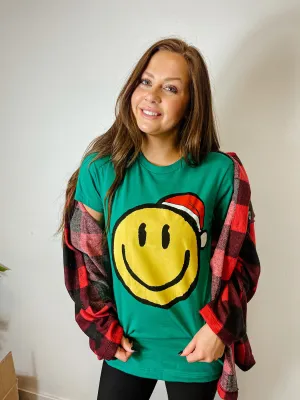 Christmas Smiley Graphic Tee Shirt