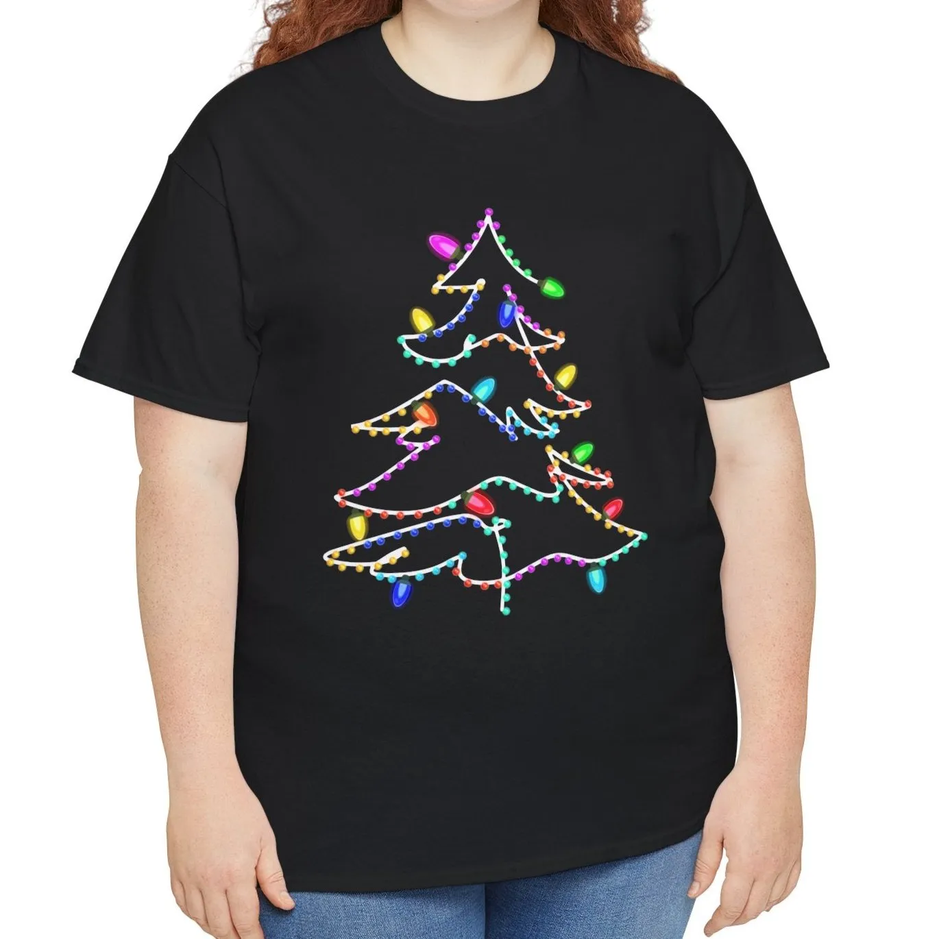 Christmas Tree Tee with Festive Lights