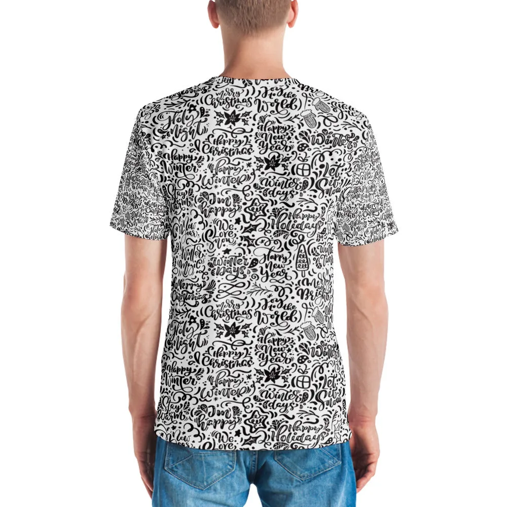 Christmas Typography Pattern Men's T-shirt