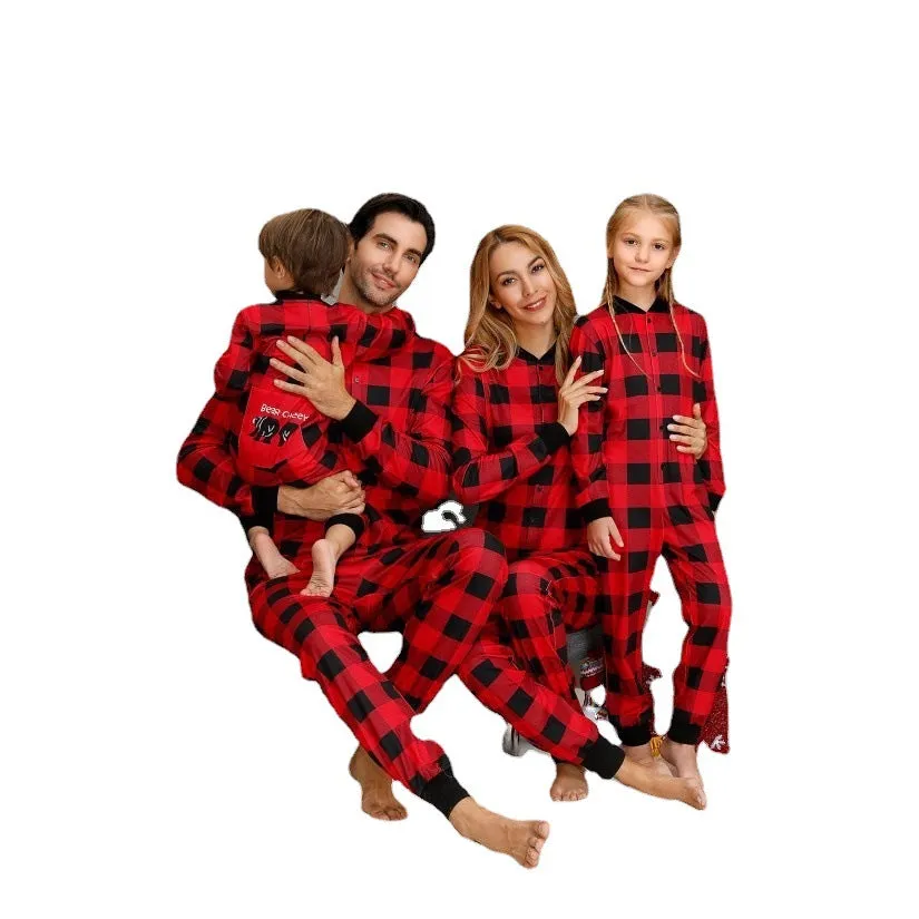 Classic Christmas Buffalo Plaid Family Matching Pajamas Sets