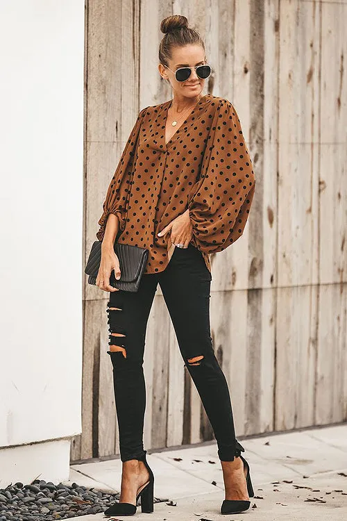 Comfy Cozy Dotted Printed Long Sleeve Top - 4 Colors