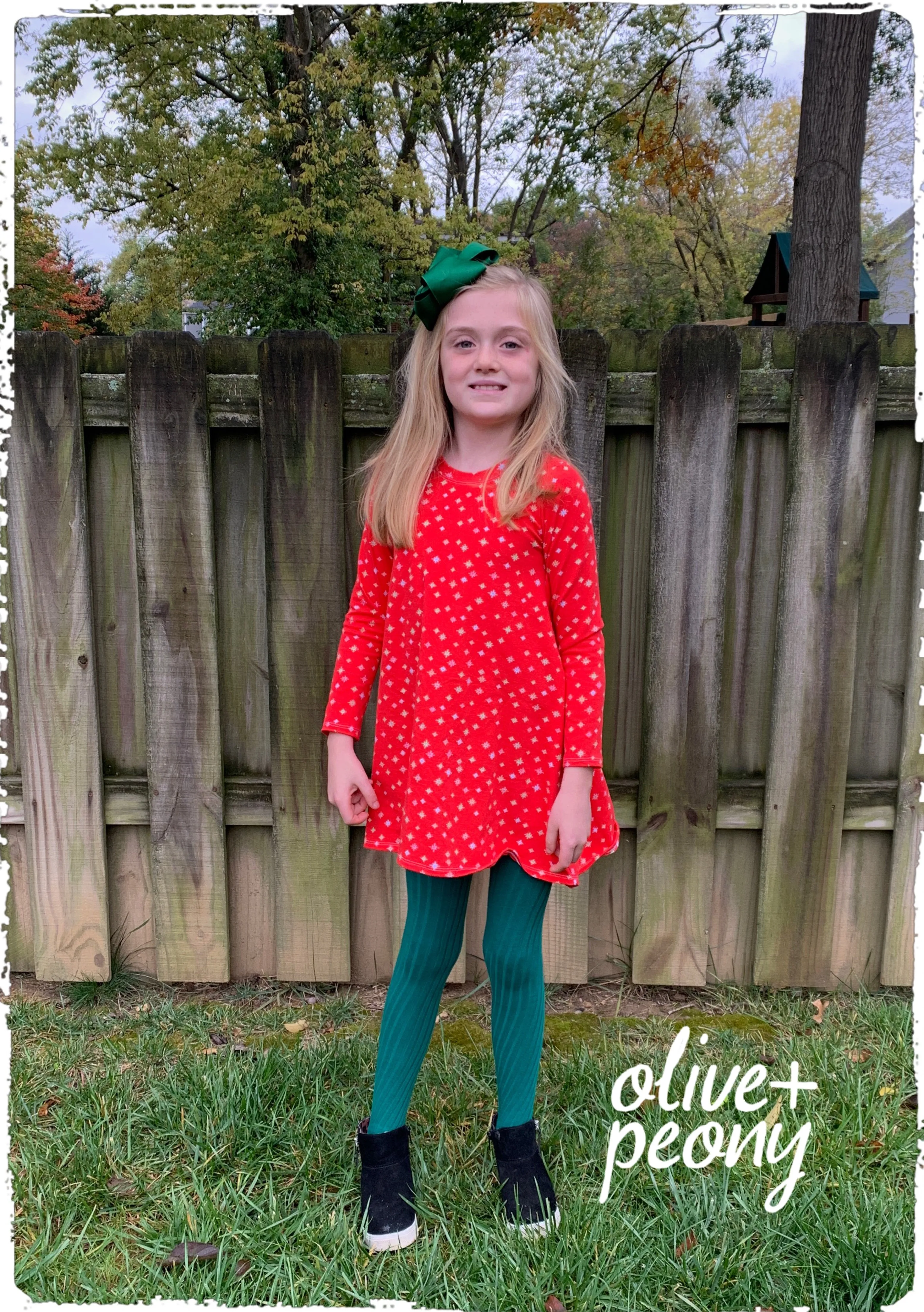 Cozy Christmas T-Shirt Dress - Red Sparkles