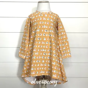 Cozy Christmas T-Shirt Dress - Yellow Snowman