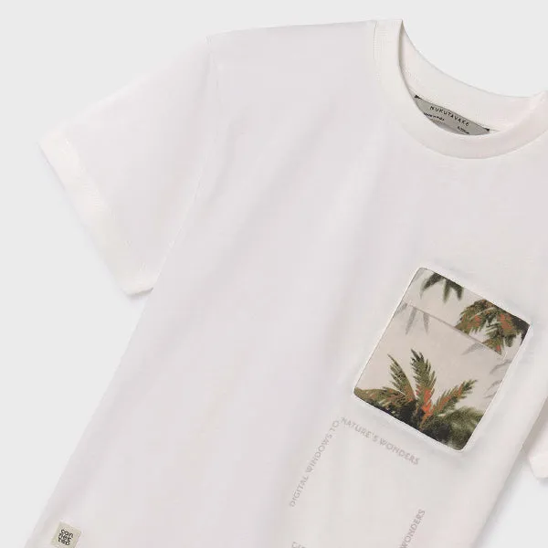 CREAM SHORT SLEEVE T-SHIRT WITH GRAPHIC PRINT