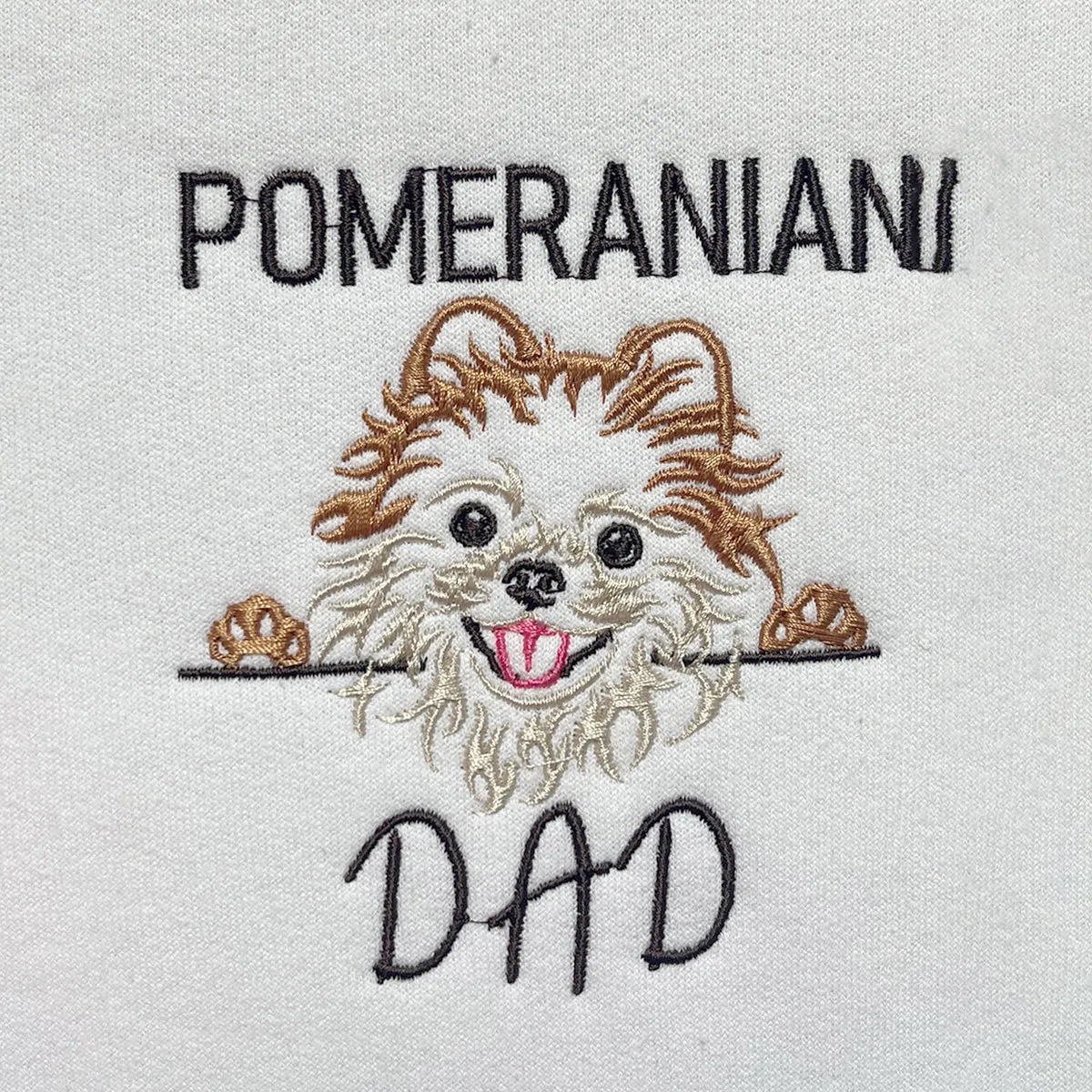 Custom Pomeranian Dog Dad Embroidered Polo Shirt, Personalized Polo Shirt with Dog Name, Best Gifts For Pomeranian Lovers