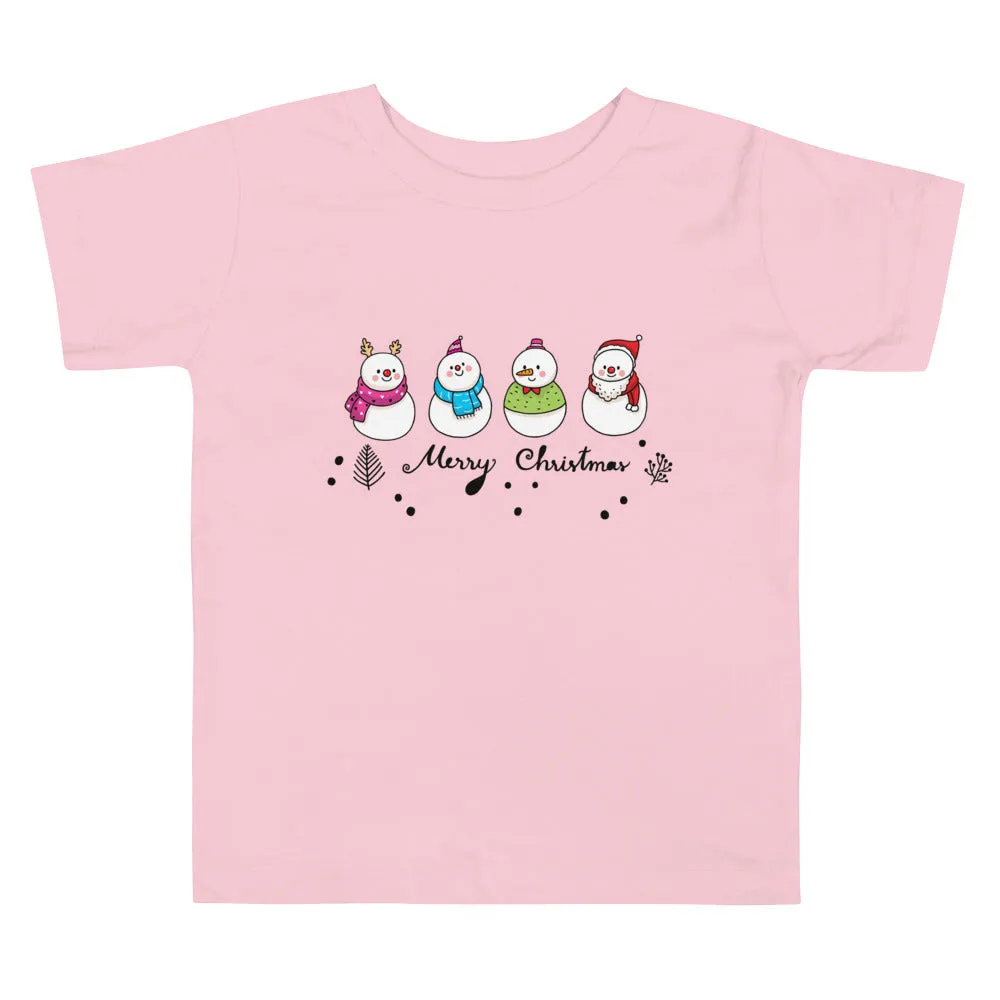 Cute Snowmen Toddler Short Sleeve Tee