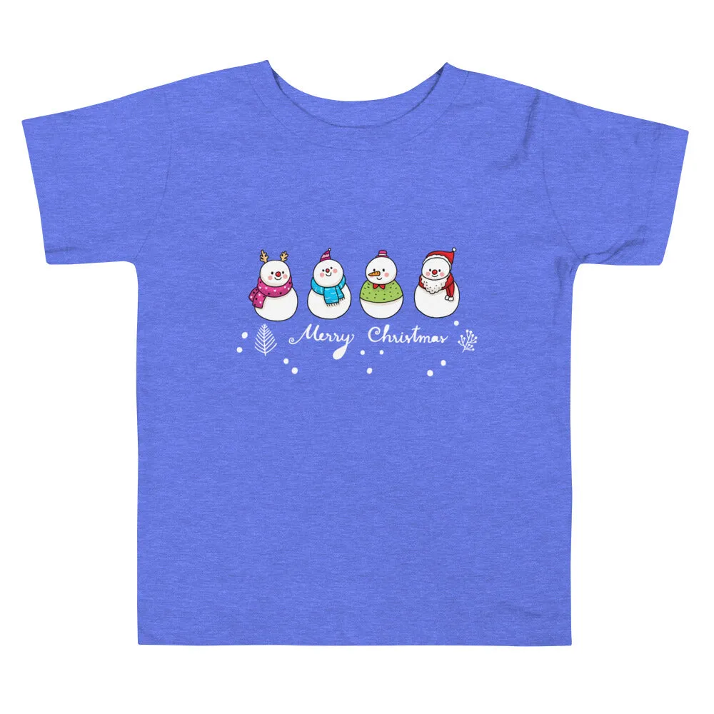 Cute Snowmen Toddler Short Sleeve Tee