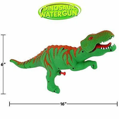 Dinosaur Watergun - Jurassic T-rex Green Water Squirt Blasters Dino Gun Shooter with Lights and Sounds