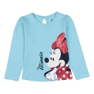 Disney Minnie Round Neck Full Sleeve "Minnie" Glitter Print with Back Keyhole