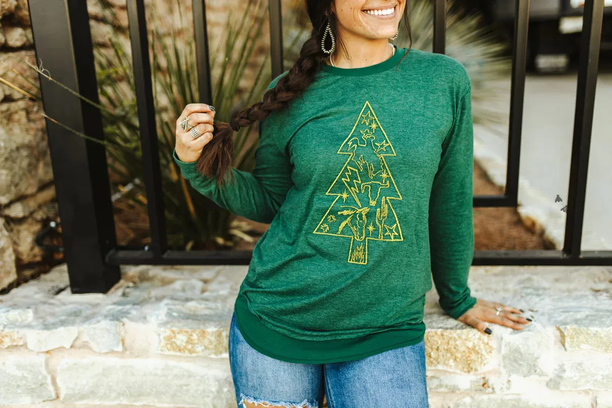 Doorbuster Western Christmas Tee Long Sleeve