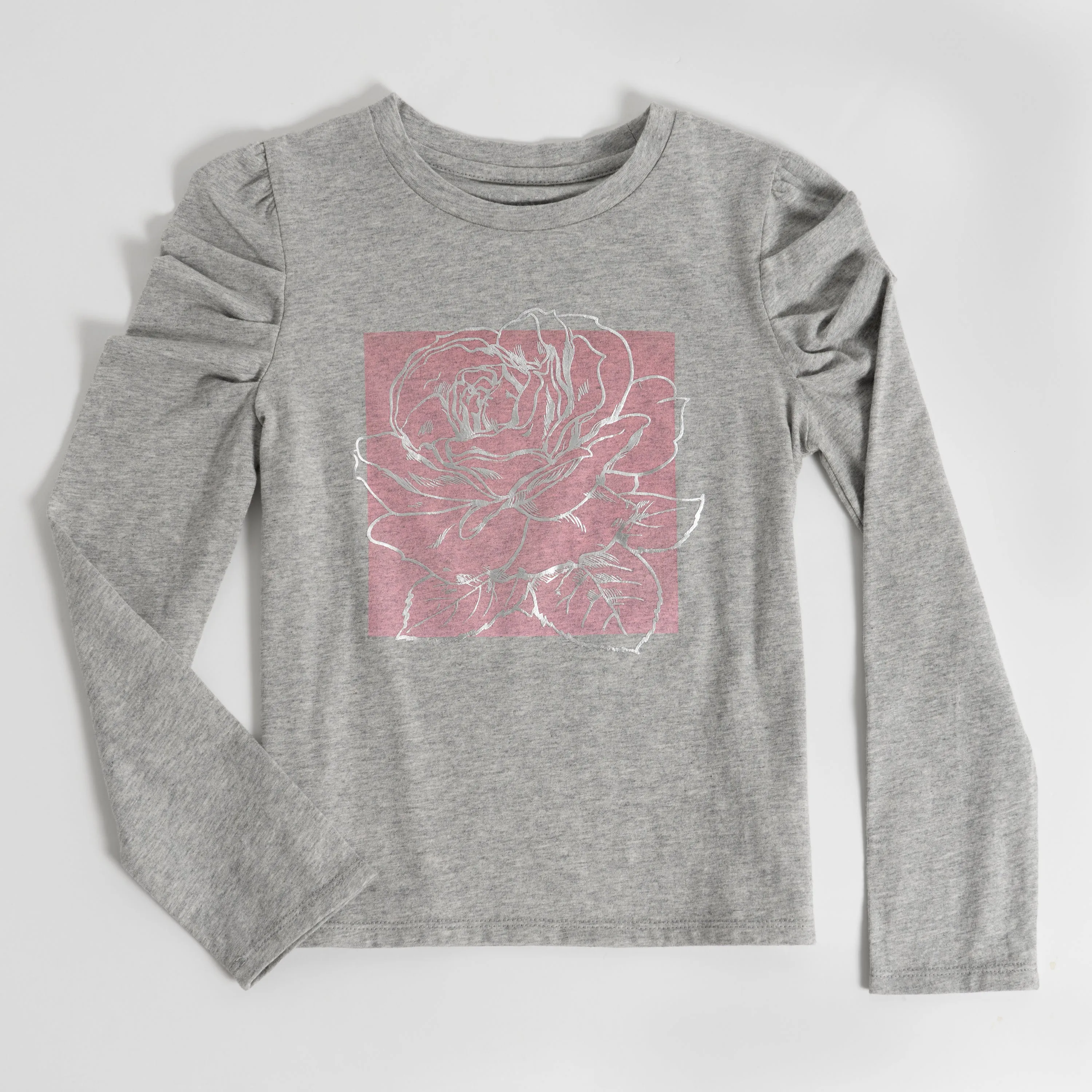 Etched Bloom Puff Sleeve Tee