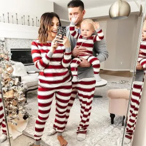 Family Matching Christmas Striped Pajamas Set