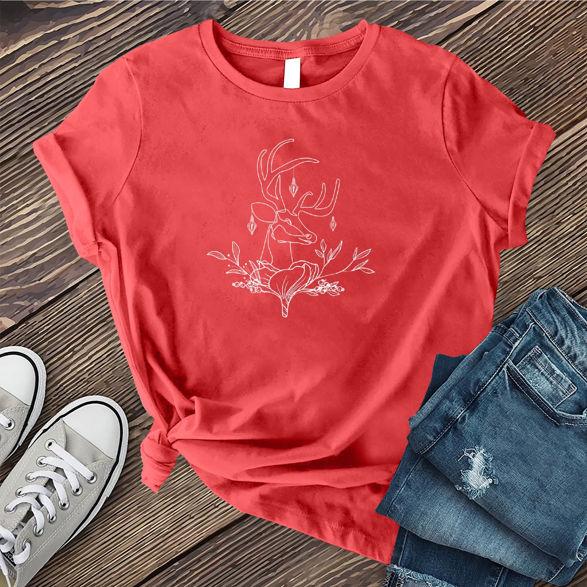 Floral Reindeer T-Shirt