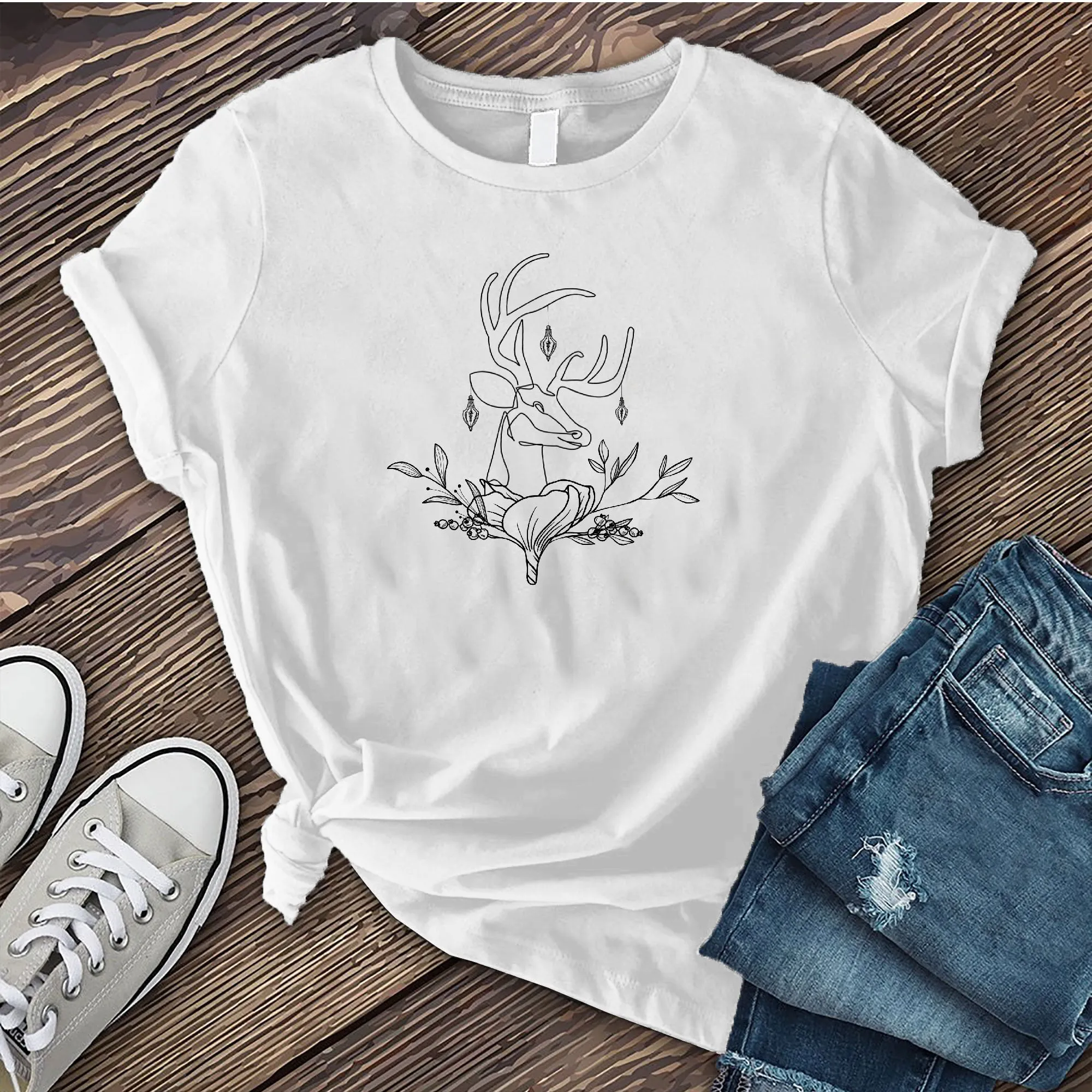 Floral Reindeer T-Shirt