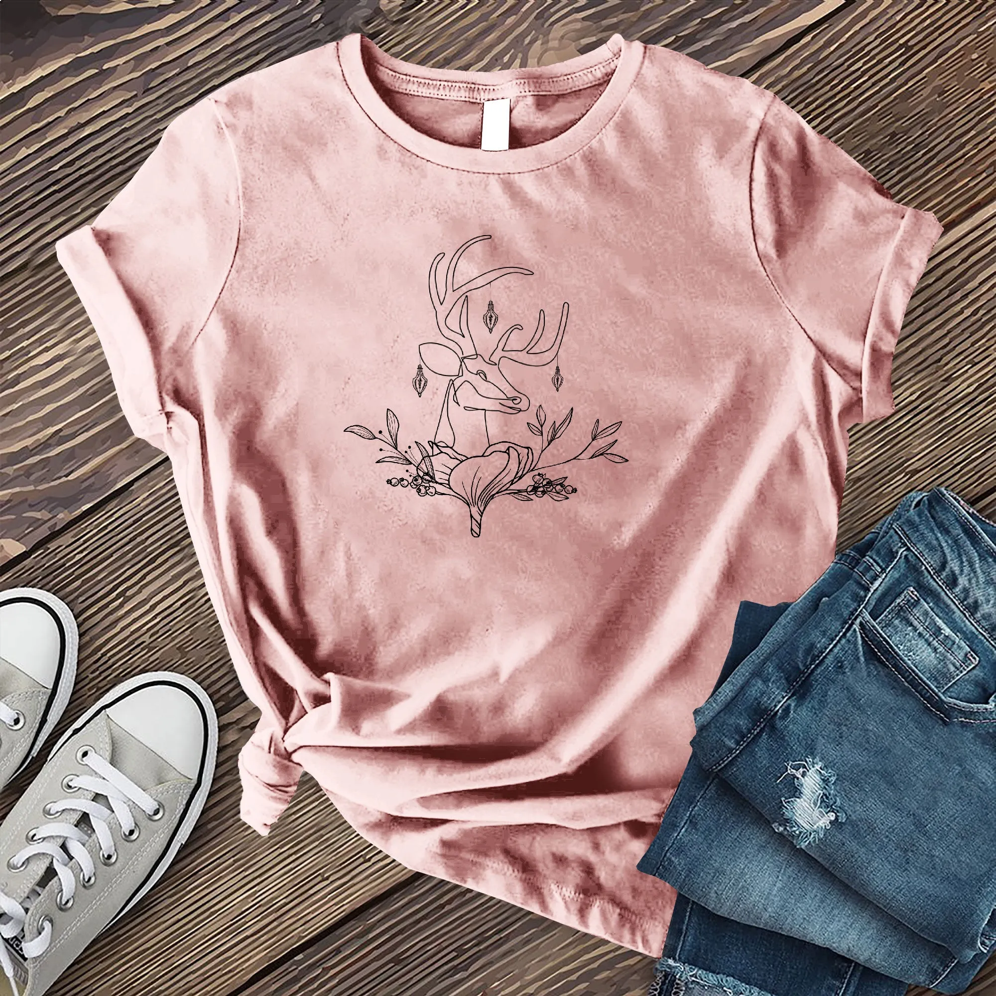 Floral Reindeer T-Shirt