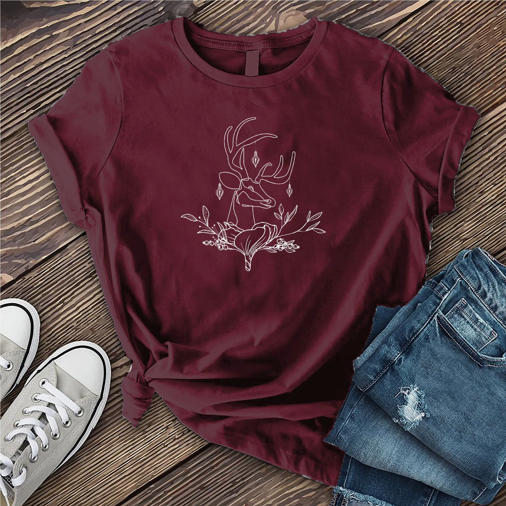 Floral Reindeer T-Shirt