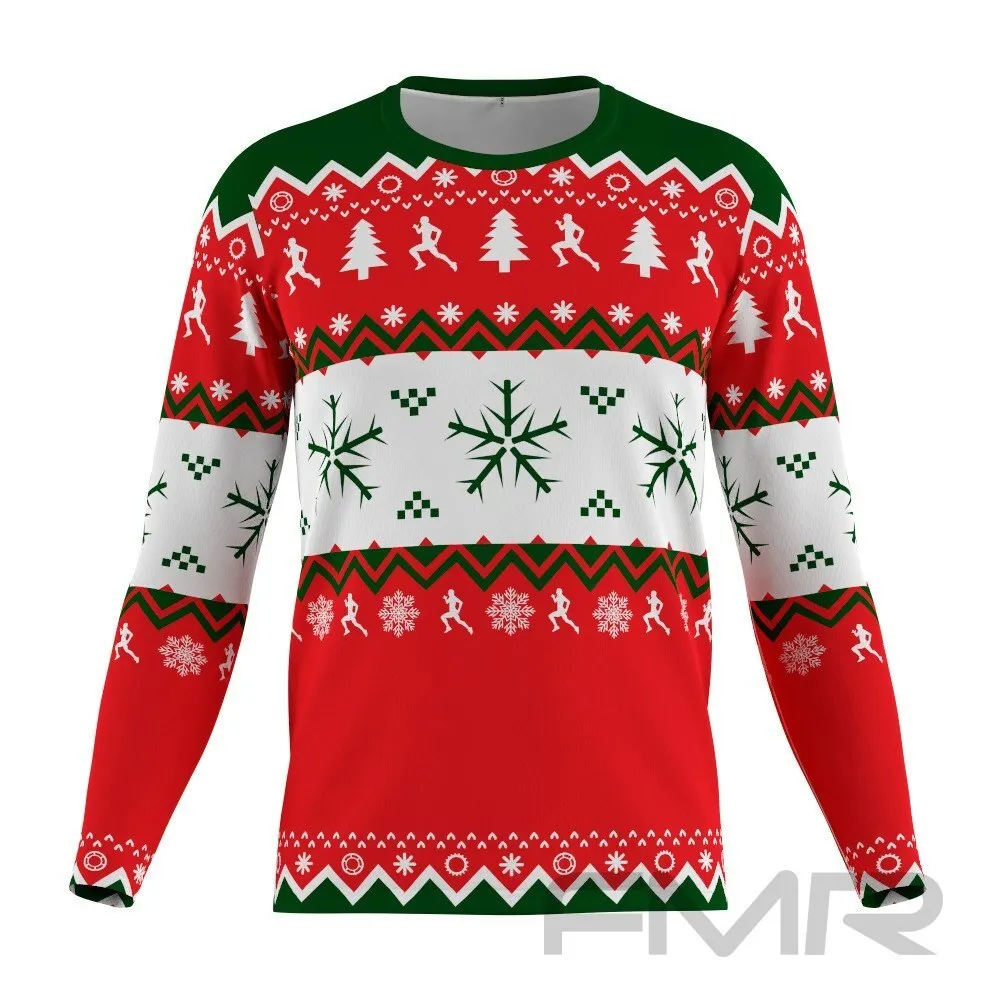 FMR Men's Ugly Christmas Sweater Long Sleeve Running Shirt