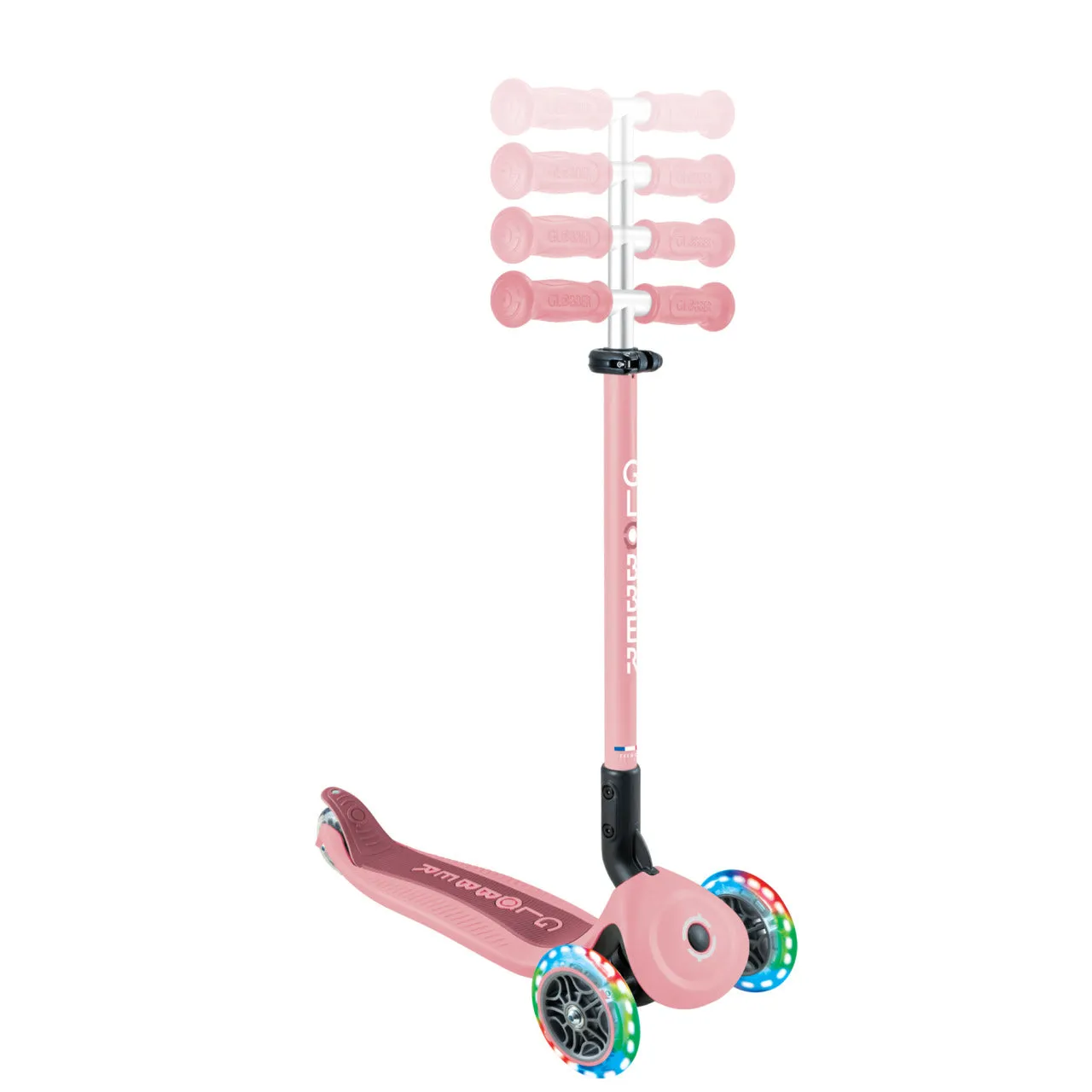 Globber Go Up Active Lights - Pastel Pink/Deep Pastel Pink