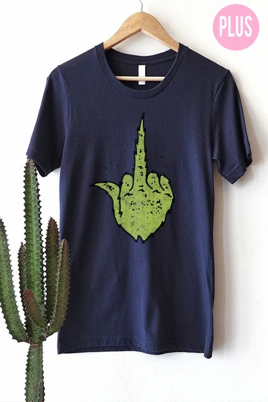 GRINCH HAND CHRISTMAS  VINTAGE GRAPHIC TEE    PLUS