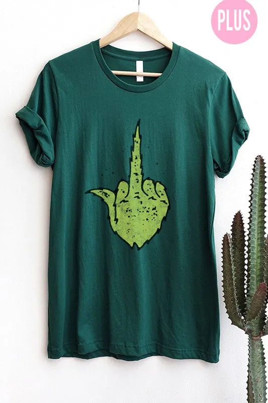 GRINCH HAND CHRISTMAS  VINTAGE GRAPHIC TEE    PLUS