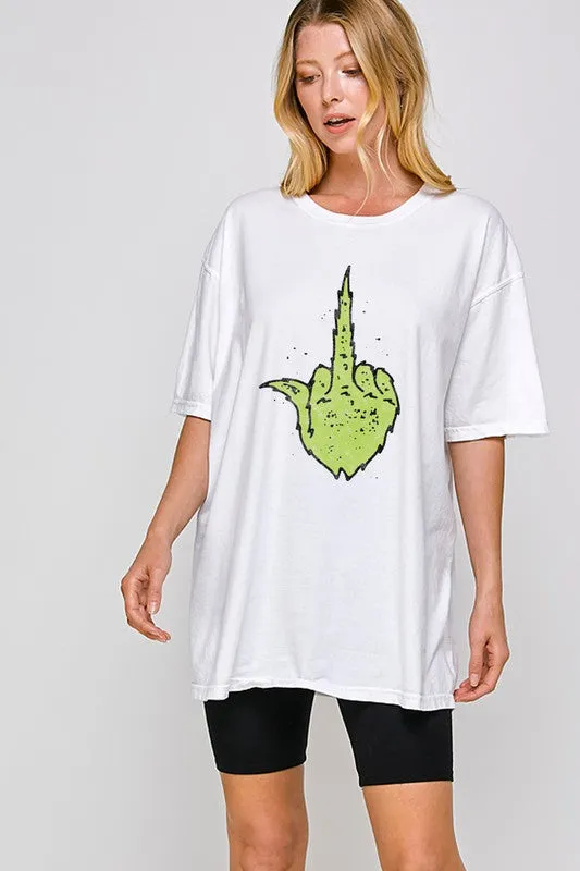 GRINCH HAND CHRISTMAS  VINTAGE GRAPHIC TEE