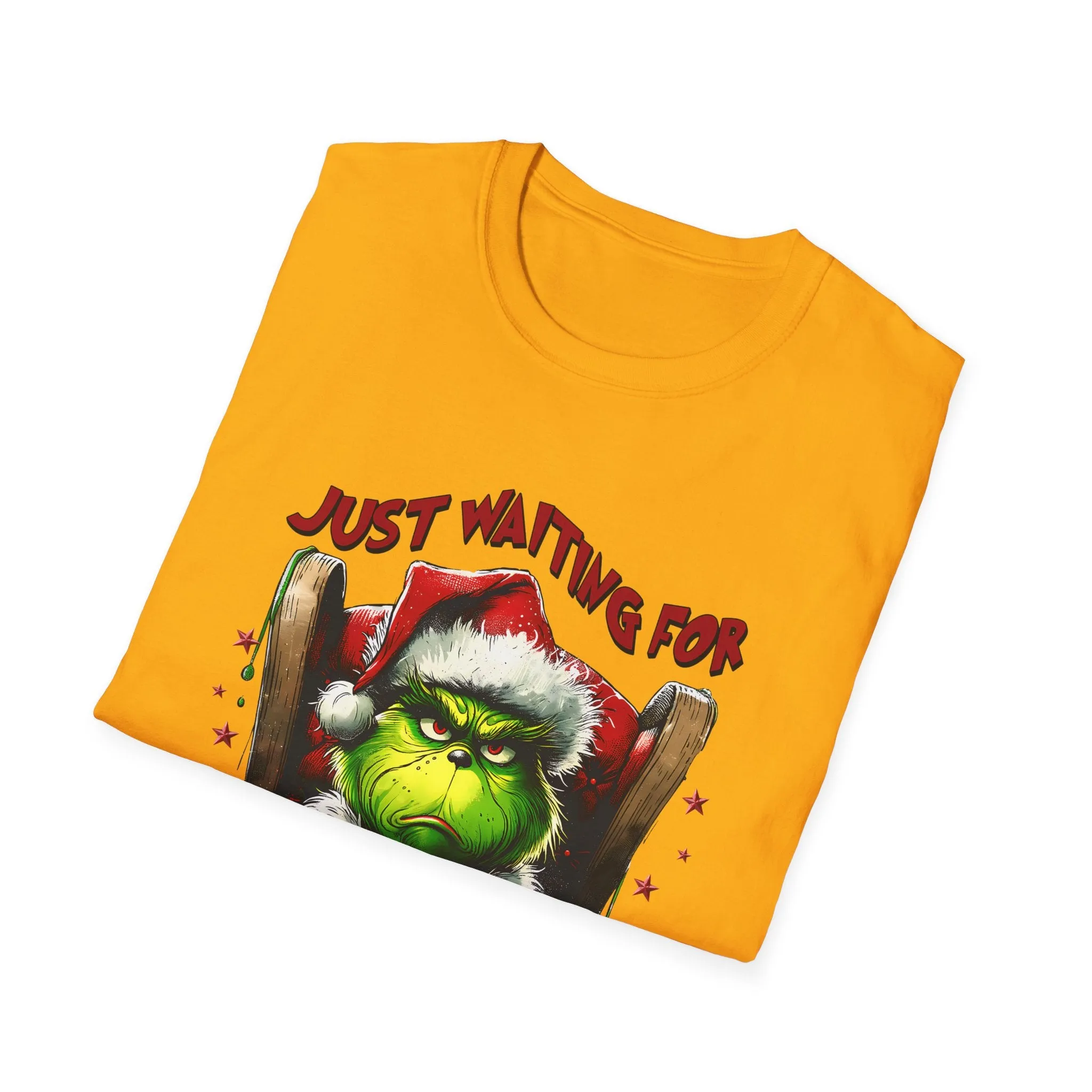 Grinch Waiting for Christmas Unisex T-Shirt - Festive Holiday Apparel