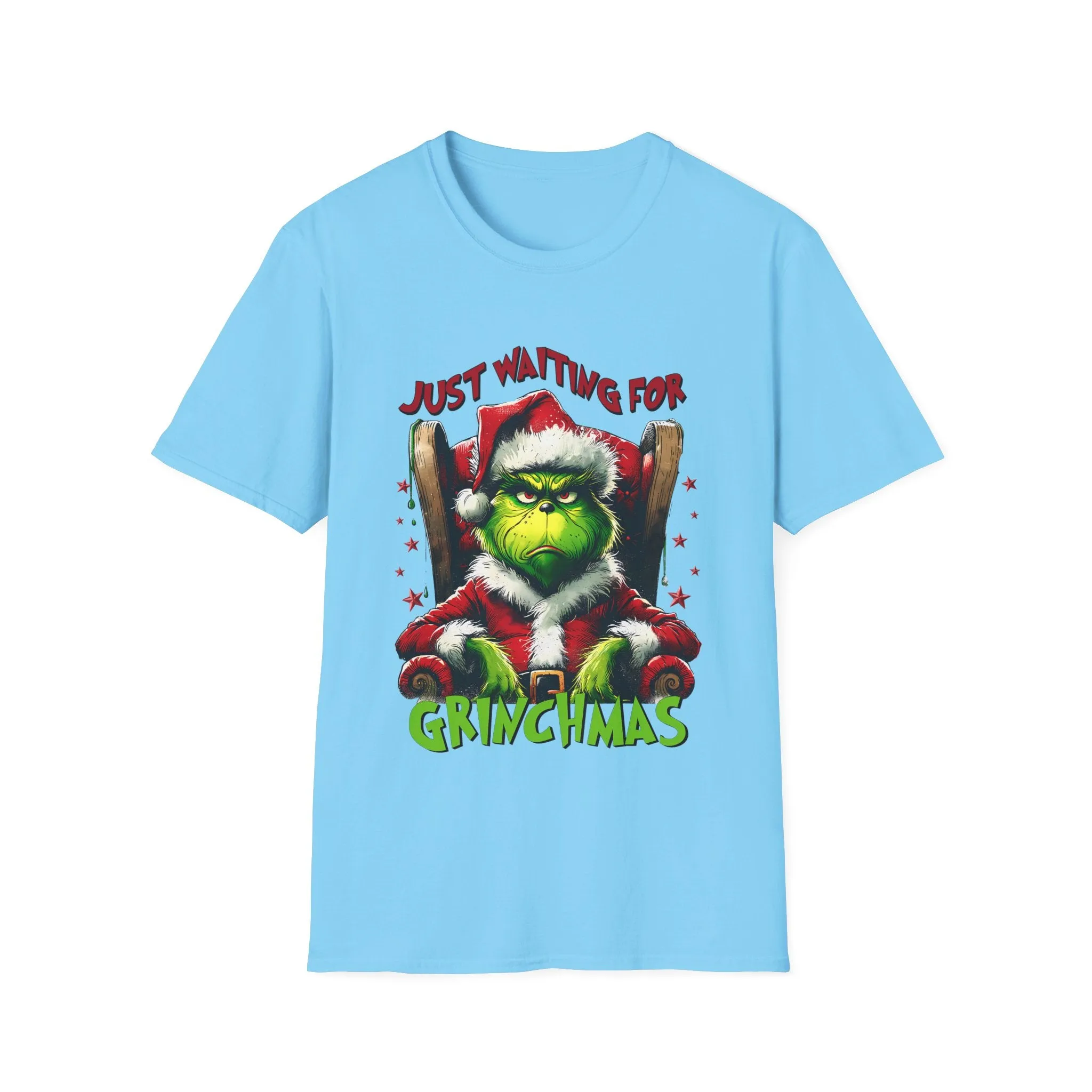 Grinch Waiting for Christmas Unisex T-Shirt - Festive Holiday Apparel