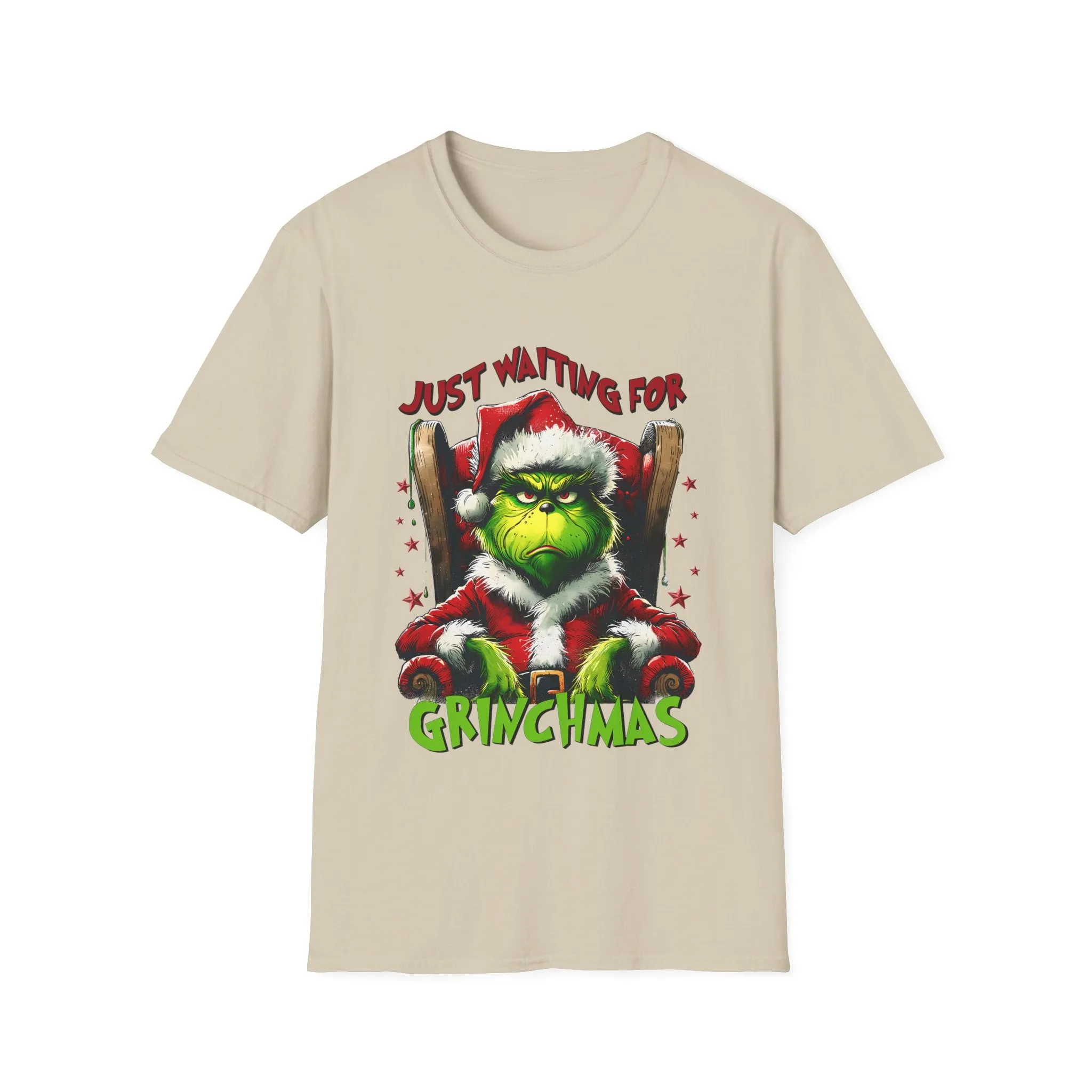 Grinch Waiting for Christmas Unisex T-Shirt - Festive Holiday Apparel