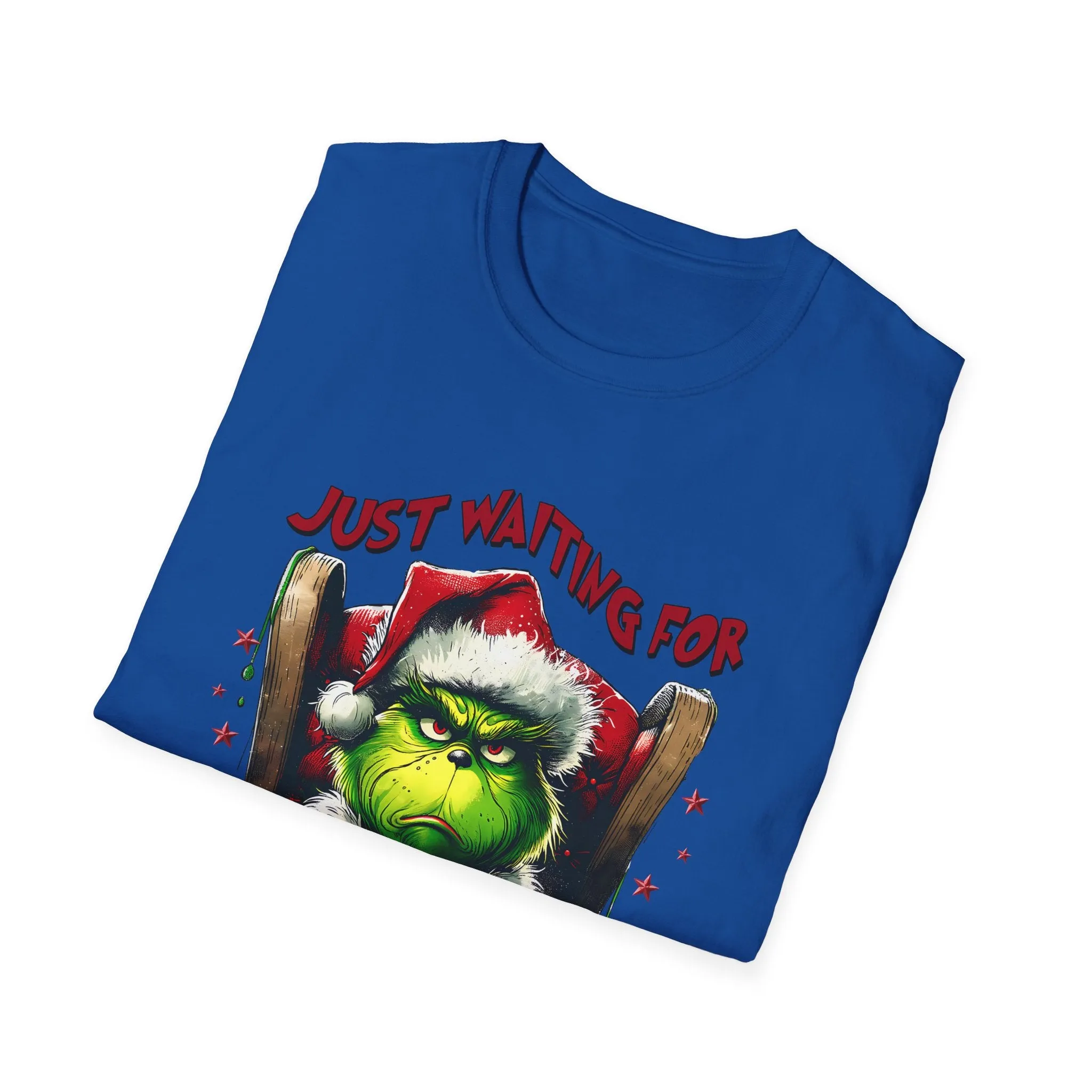 Grinch Waiting for Christmas Unisex T-Shirt - Festive Holiday Apparel