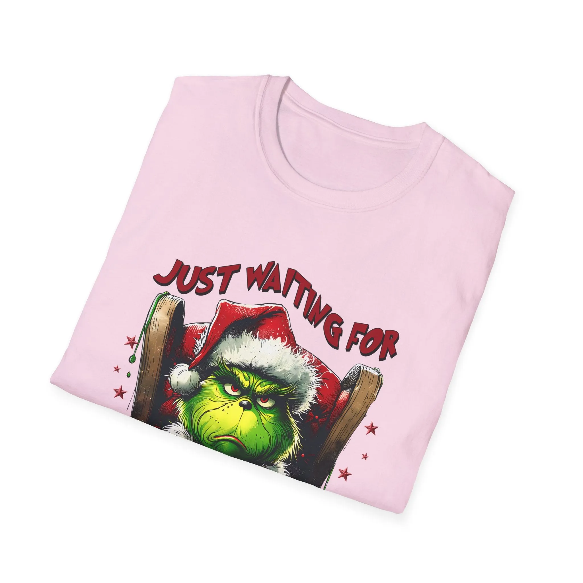 Grinch Waiting for Christmas Unisex T-Shirt - Festive Holiday Apparel