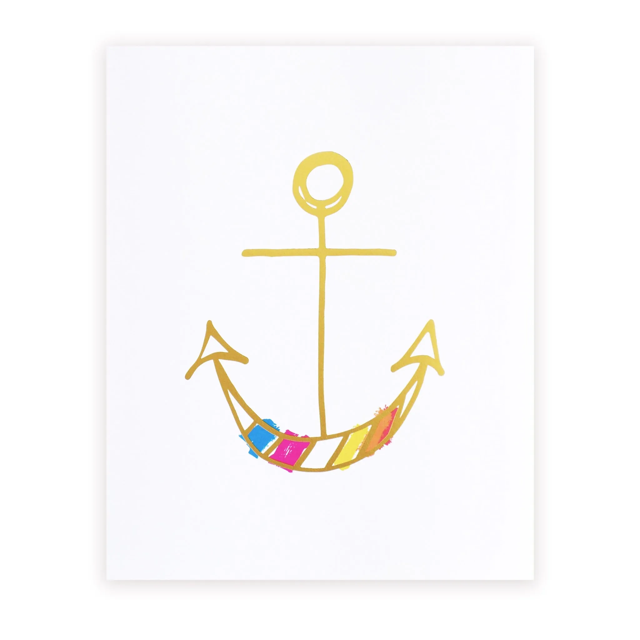 happy anchor art print