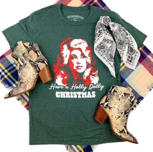 Holly Dolly Christmas tee