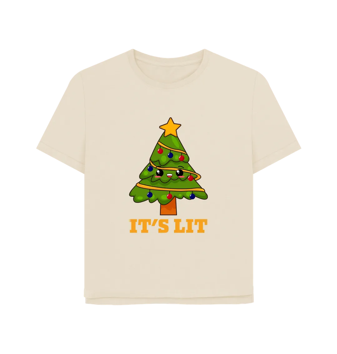 It's Lit Women's Relaxed Fit Christmas T-shirt