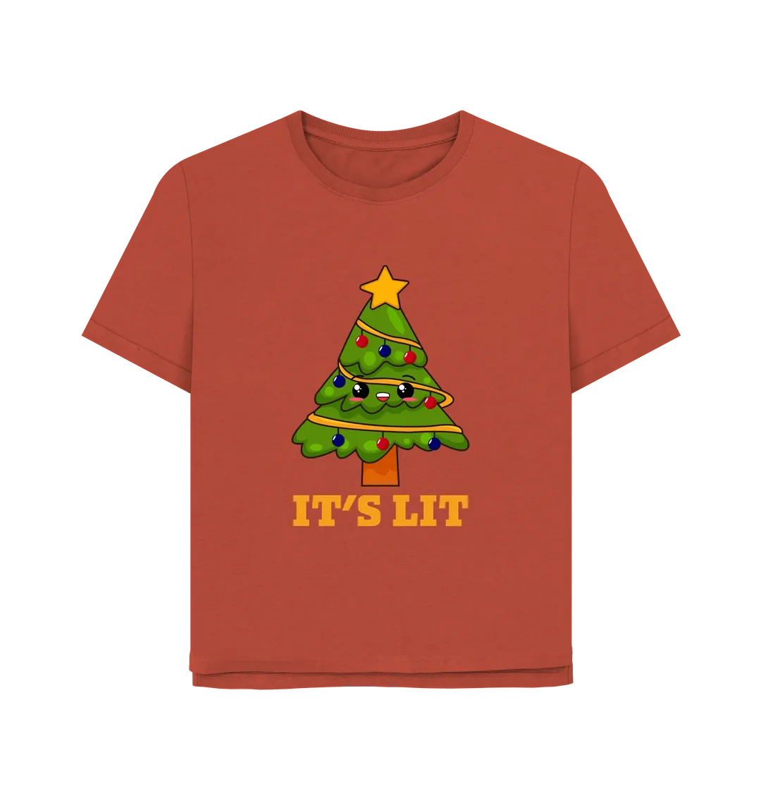 It's Lit Women's Relaxed Fit Christmas T-shirt