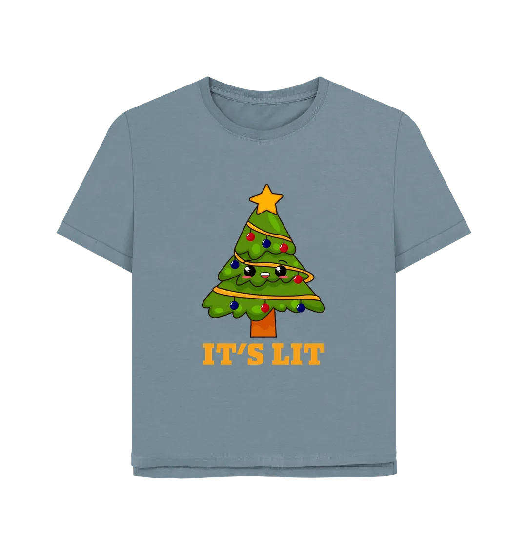 It's Lit Women's Relaxed Fit Christmas T-shirt