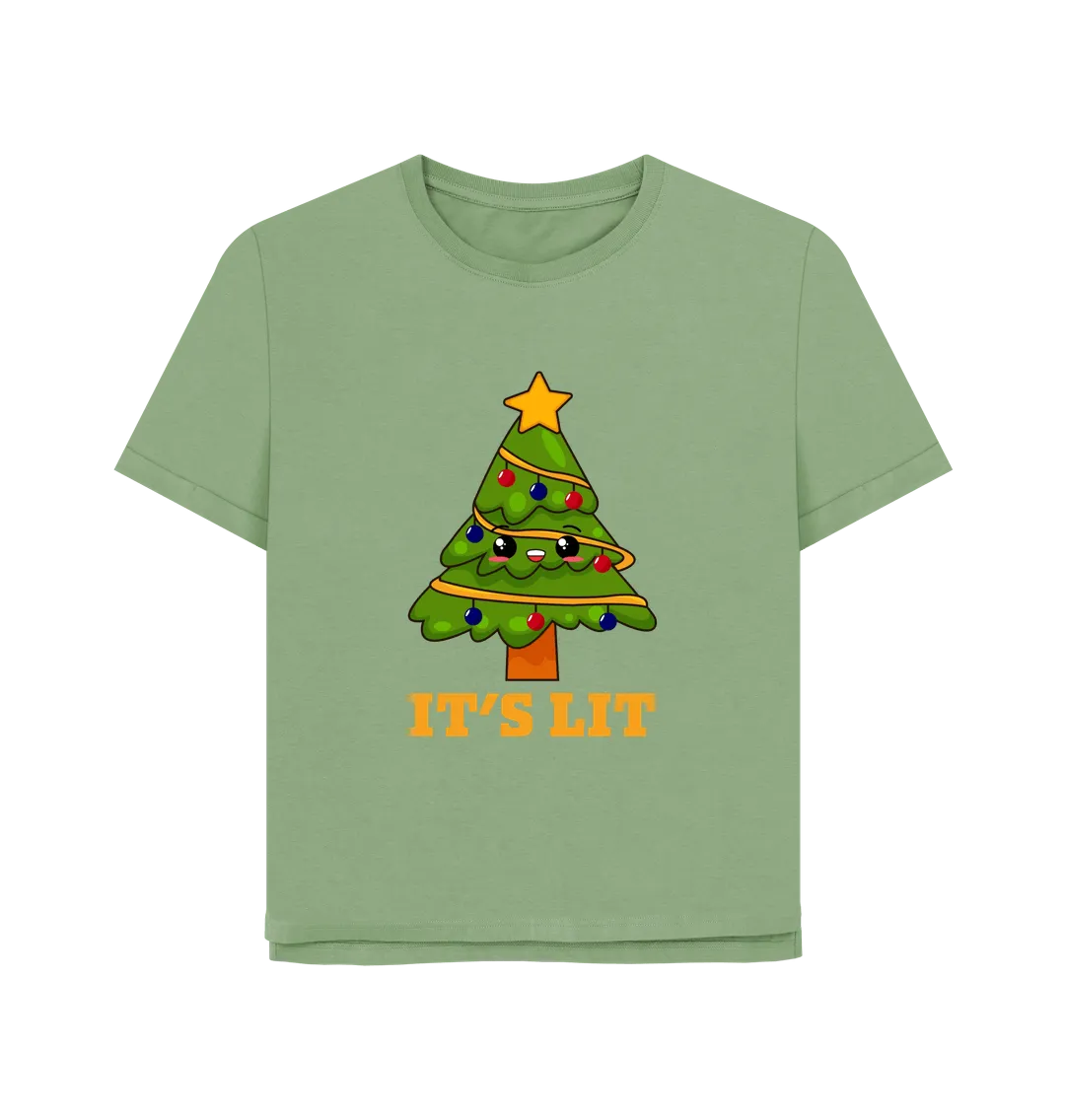 It's Lit Women's Relaxed Fit Christmas T-shirt