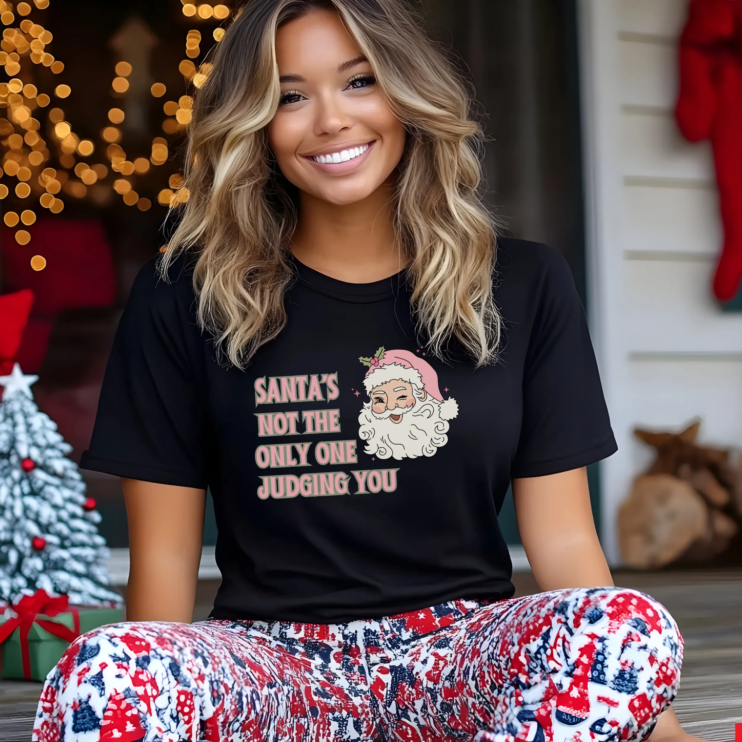 Judging You Christmas Tee | Holiday Humor Unisex Jersey Short Sleeve Tee | Christmas Party Apparel