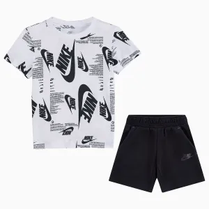 Kid's Futura Branding T Shirt And Shorts Outfit