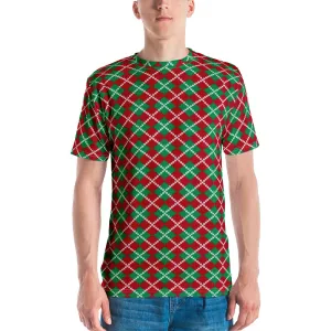 Knit Argyle Christmas Pattern Men's T-shirt