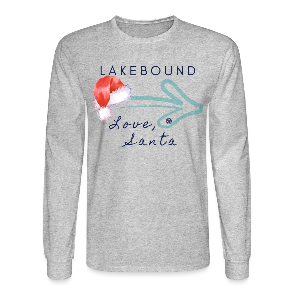 Lakebound Santa Men's Long Sleeve Lake Tee