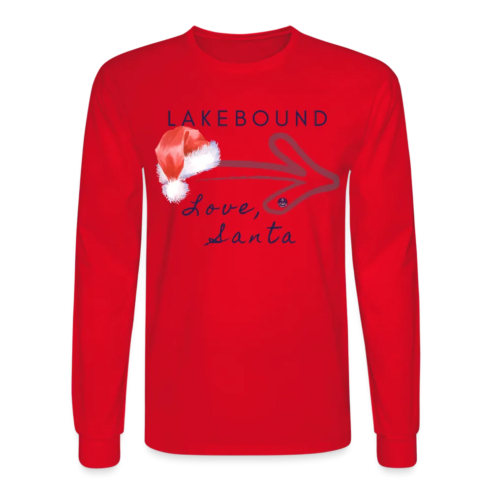 Lakebound Santa Men's Long Sleeve Lake Tee