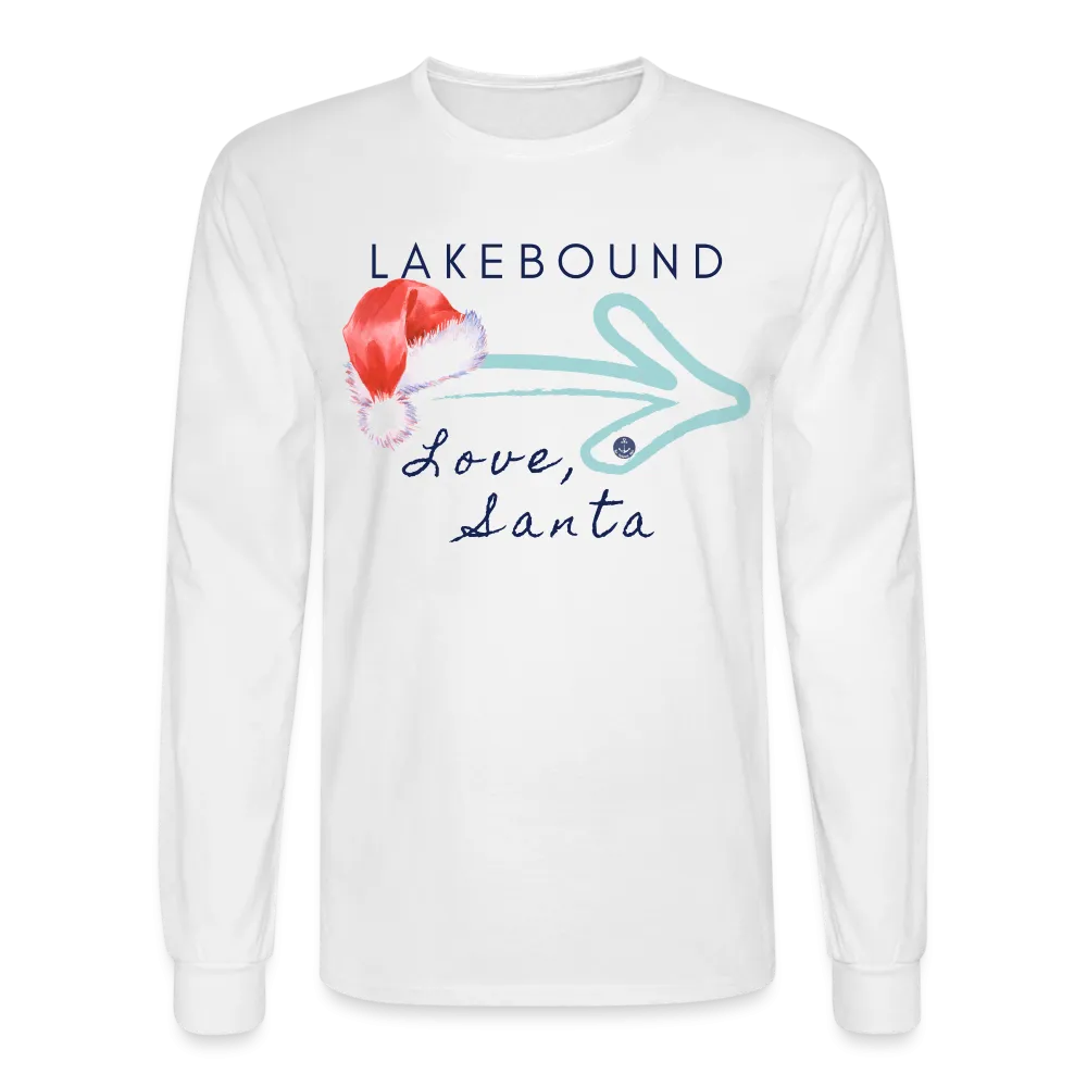 Lakebound Santa Men's Long Sleeve Lake Tee