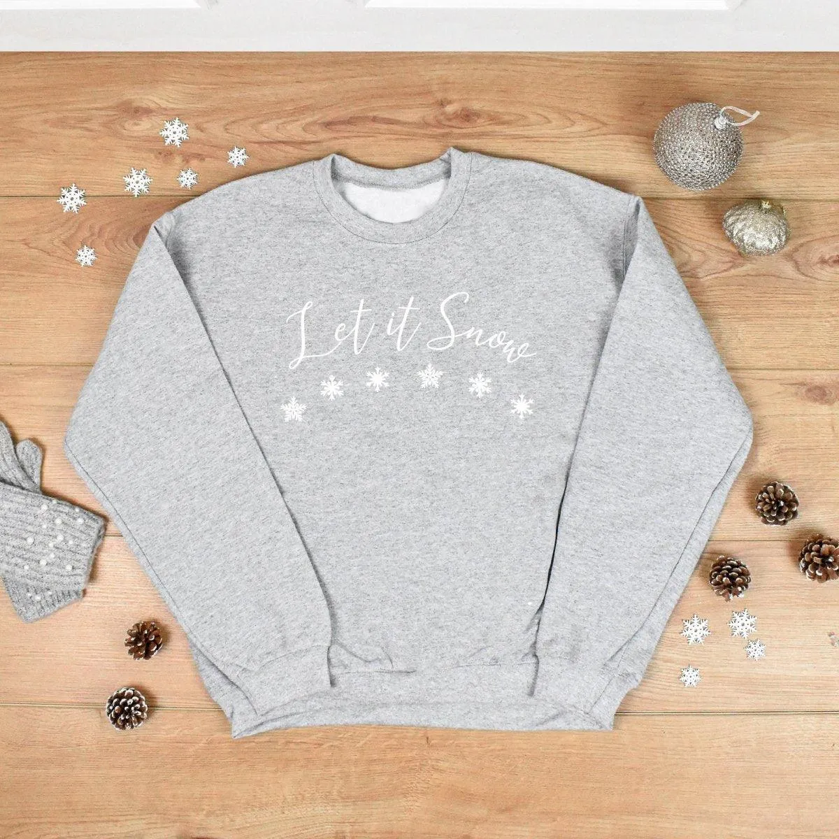 Let It Snow Christmas Sweatshirt, Snow Christmas Sweatshirt, Women’s Christmas Jumper, Christmas Sweater, Ladies Xmas Sweater, Snow Sweater