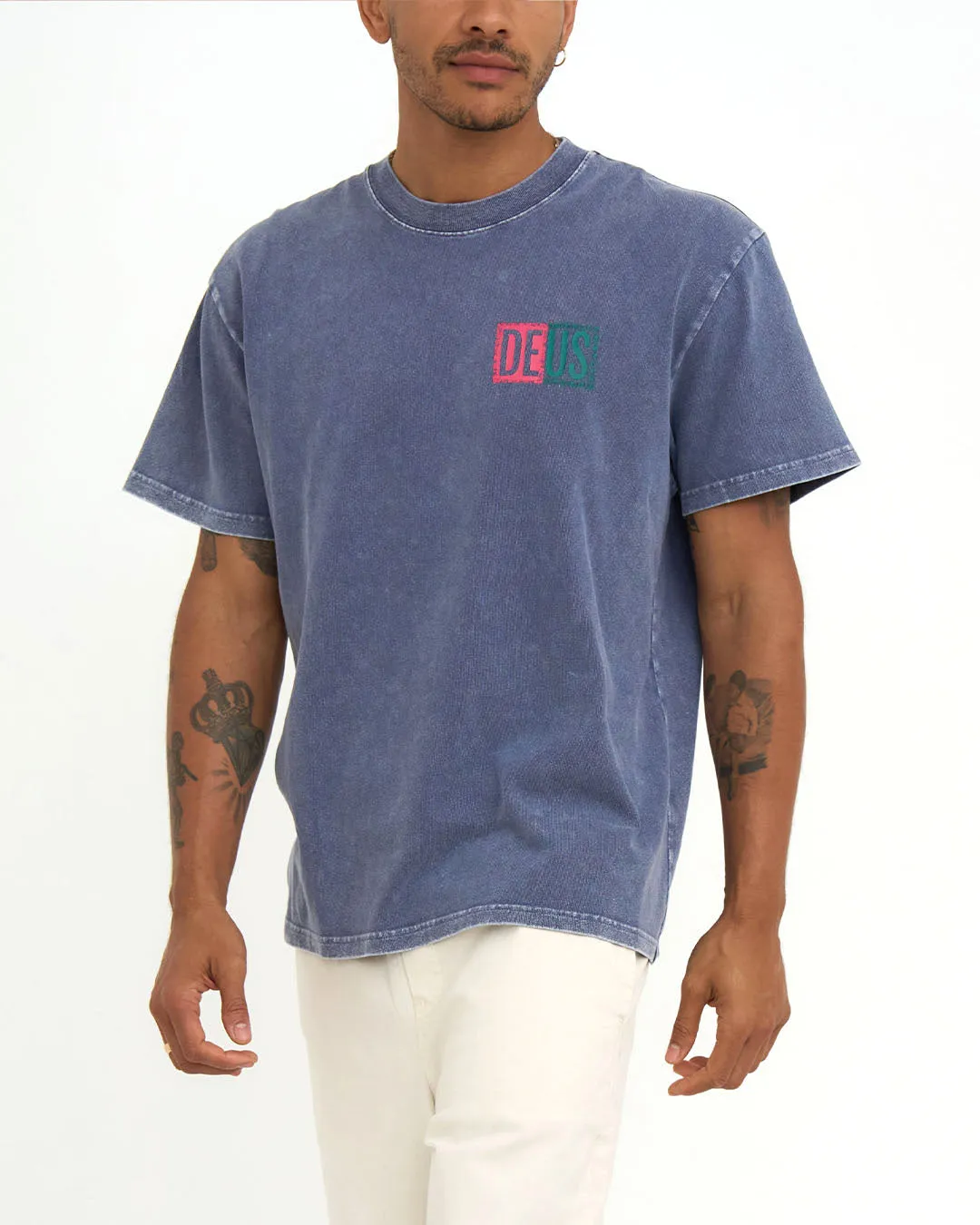 LINE UP TEE - BLUE RIBBON