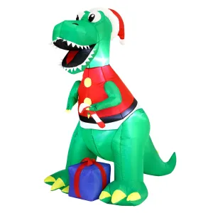 Mazam Christmas Inflatable Dinosaur 1.8M Xmas LED Lights Outdoor Decoration