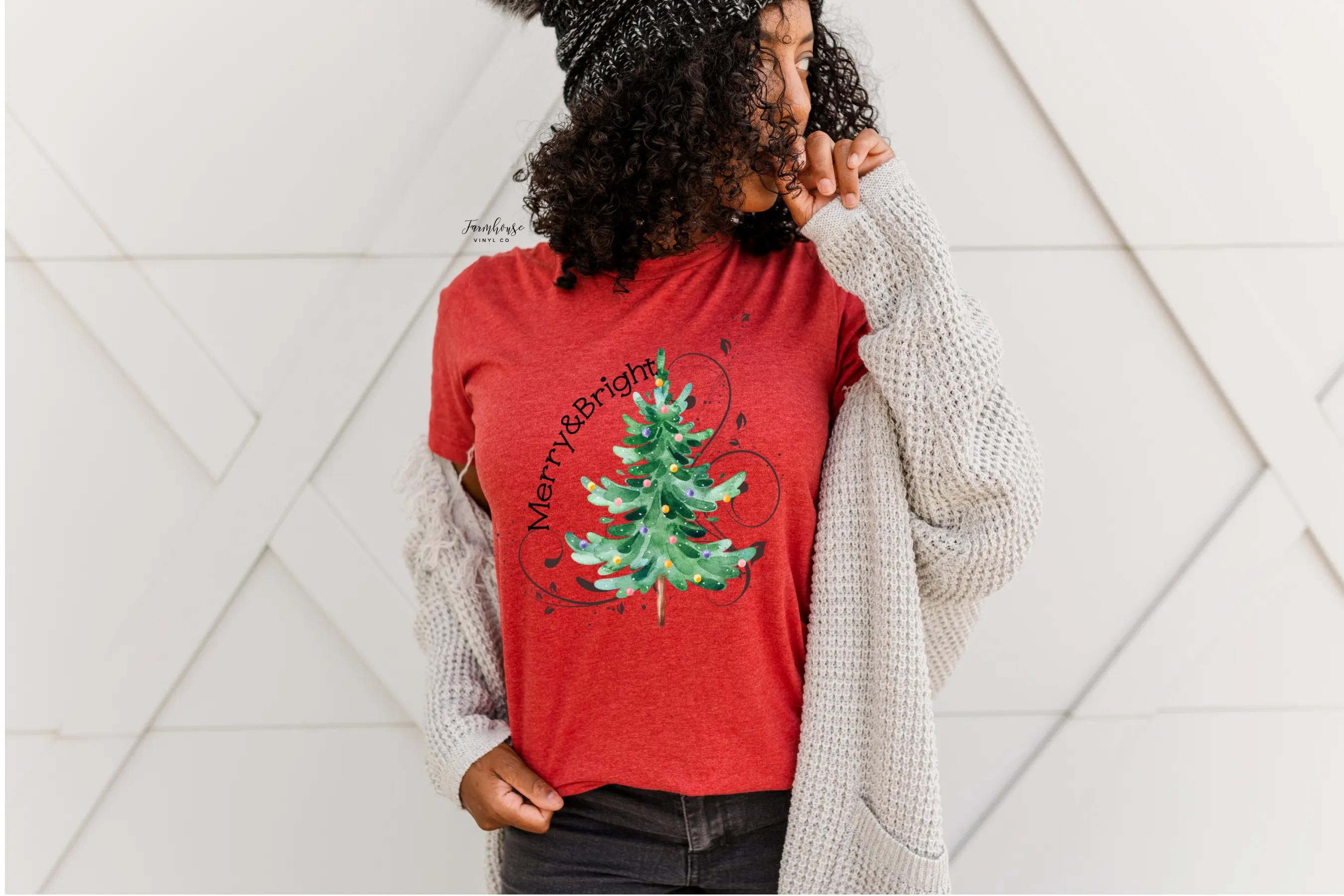 Merry And Bright Christmas Tree Shirt